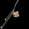 Boucles D'oreilles Fleur Papillon &Eacute;l&eacute;gantes Avec Pompons