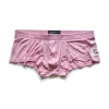 Men's sexy simple boxer briefs solid color button convex bag boxer briefs