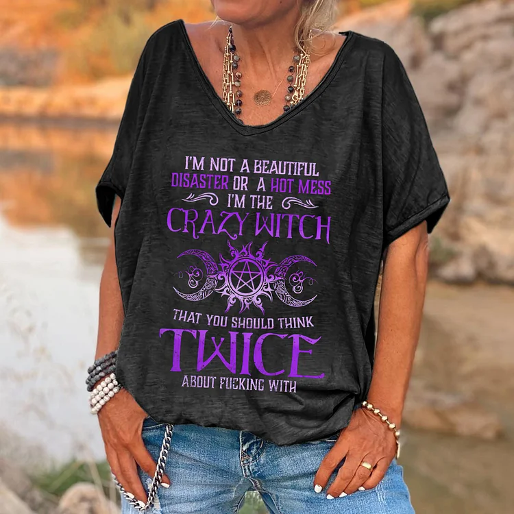 I'm Not A Beautiful Dister Or A Hot Mess Printed V-neck Women's T-shirt