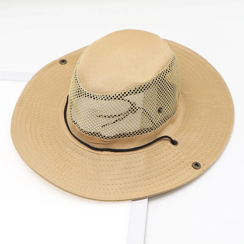 Men’s Minimalist Solid Color Big Eaves Straw Hat