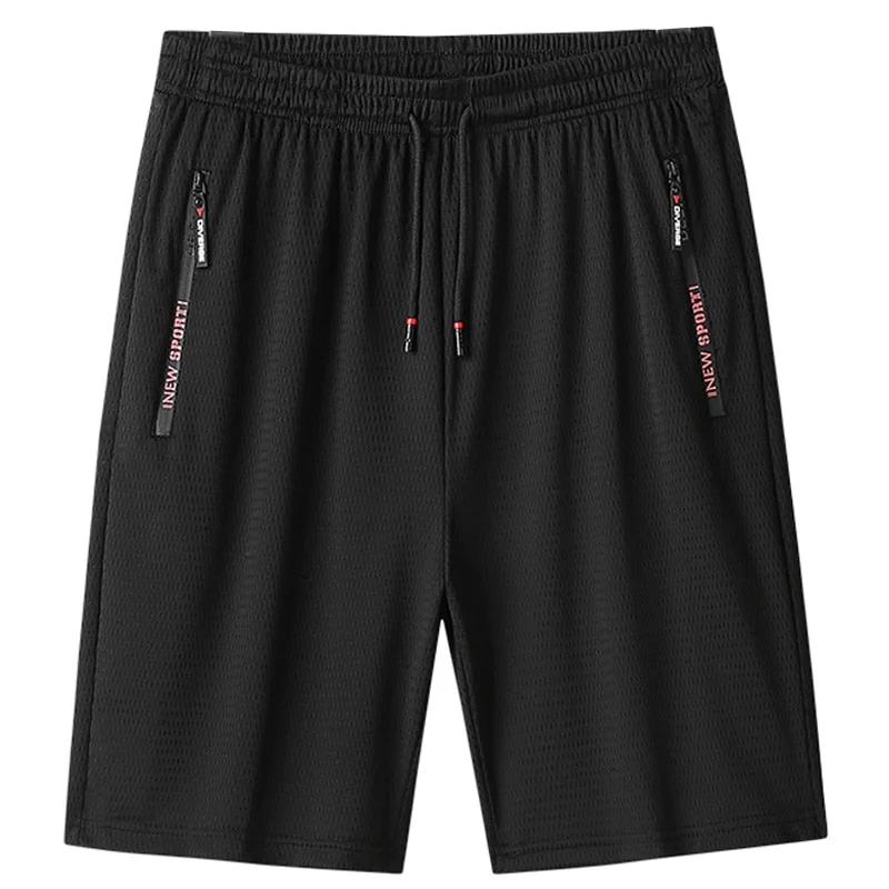 Inongge New Summer Breathable Men's Black Mesh Sweat Shorts Sportswear Quick Dry Casual Shorts Men Loose Short Breeches 8XL 9XL