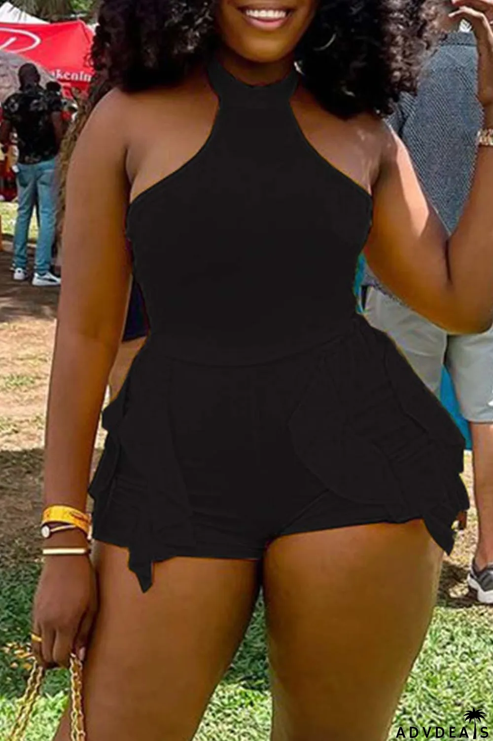 White Casual Solid Patchwork O Neck Skinny Romper