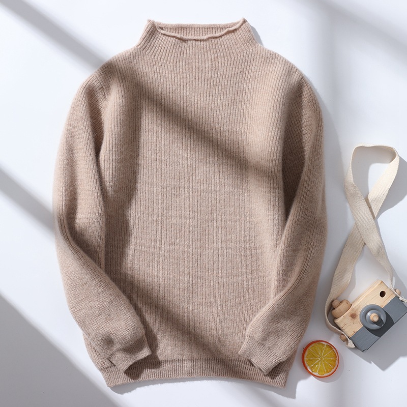 Kid's Wool Sweater with Micro-rolled Collar REAL SILK LIFE