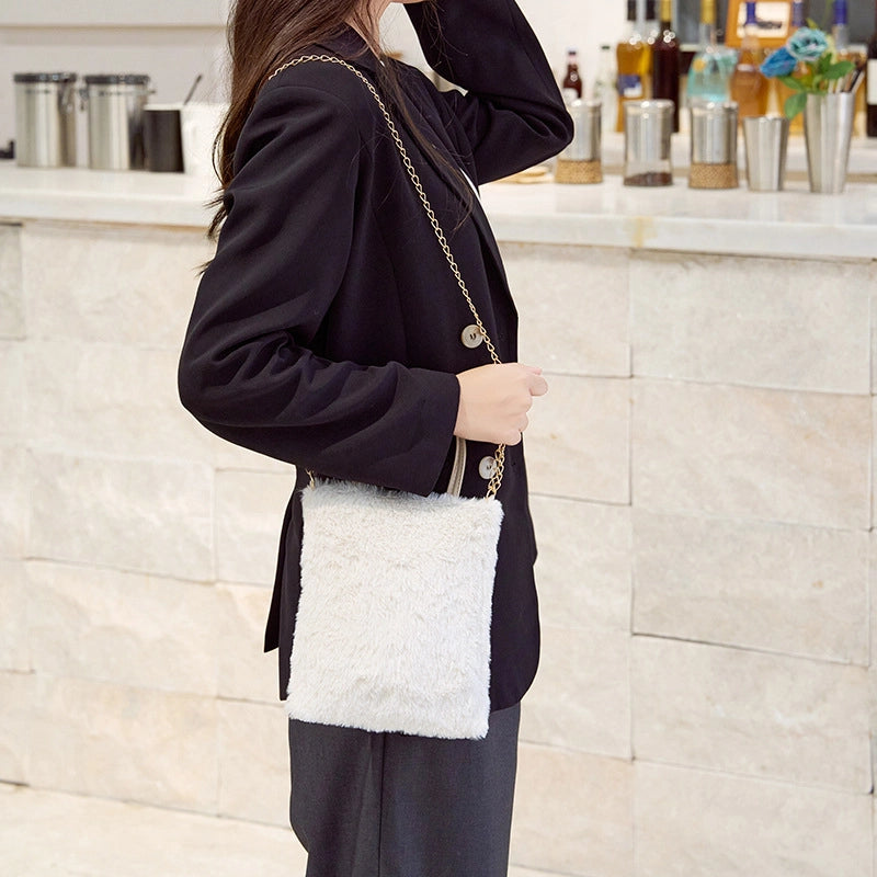 Korean Style Fashionable Plush Bag Women’s Wallet Simple And Portable Commute Fashion Women’s Cross-Body Bag