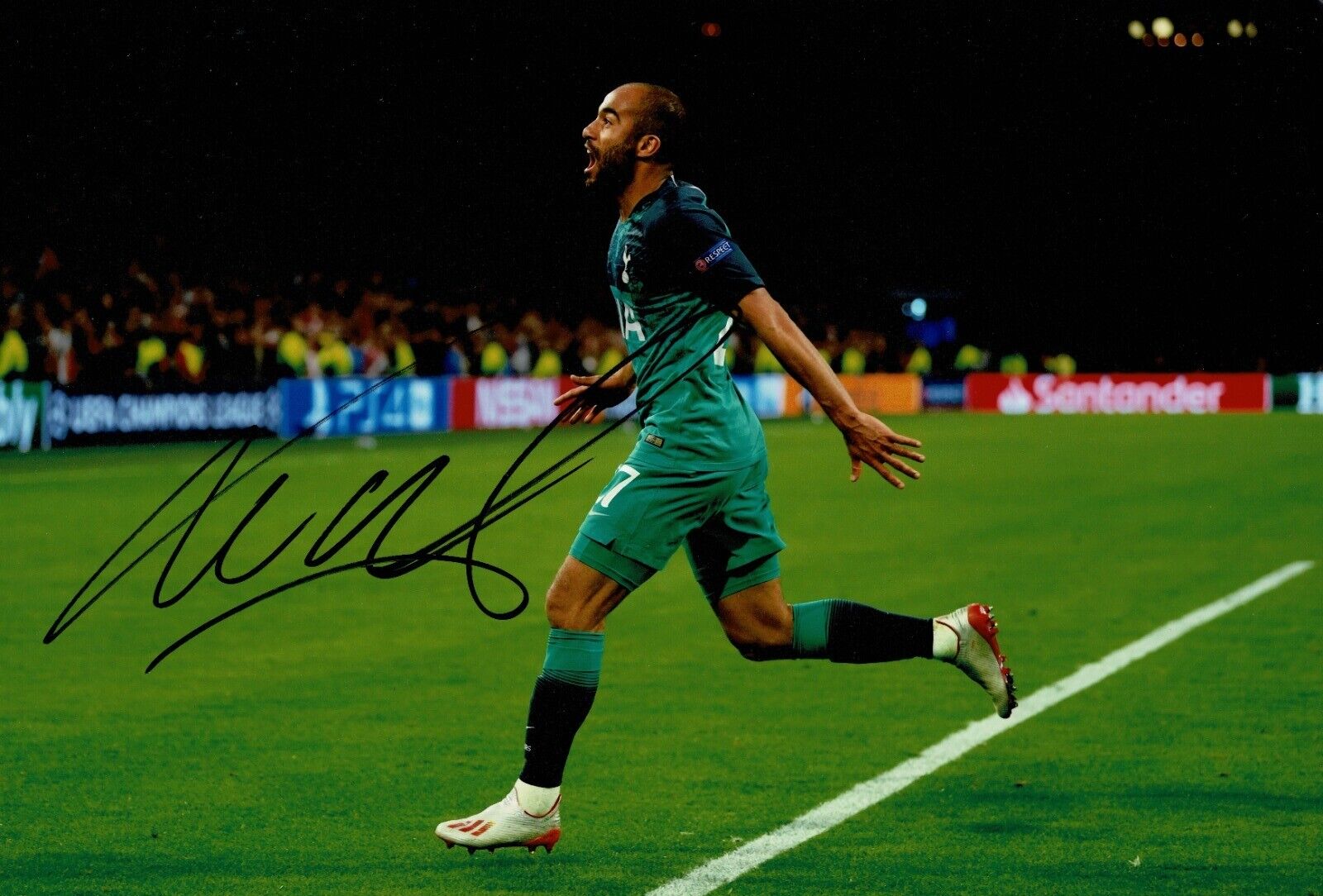 Lucas Moura Signed 12X8 Photo Poster painting SPURS Tottenham Hotspur Iconic Ajax AFTAL COA 1705