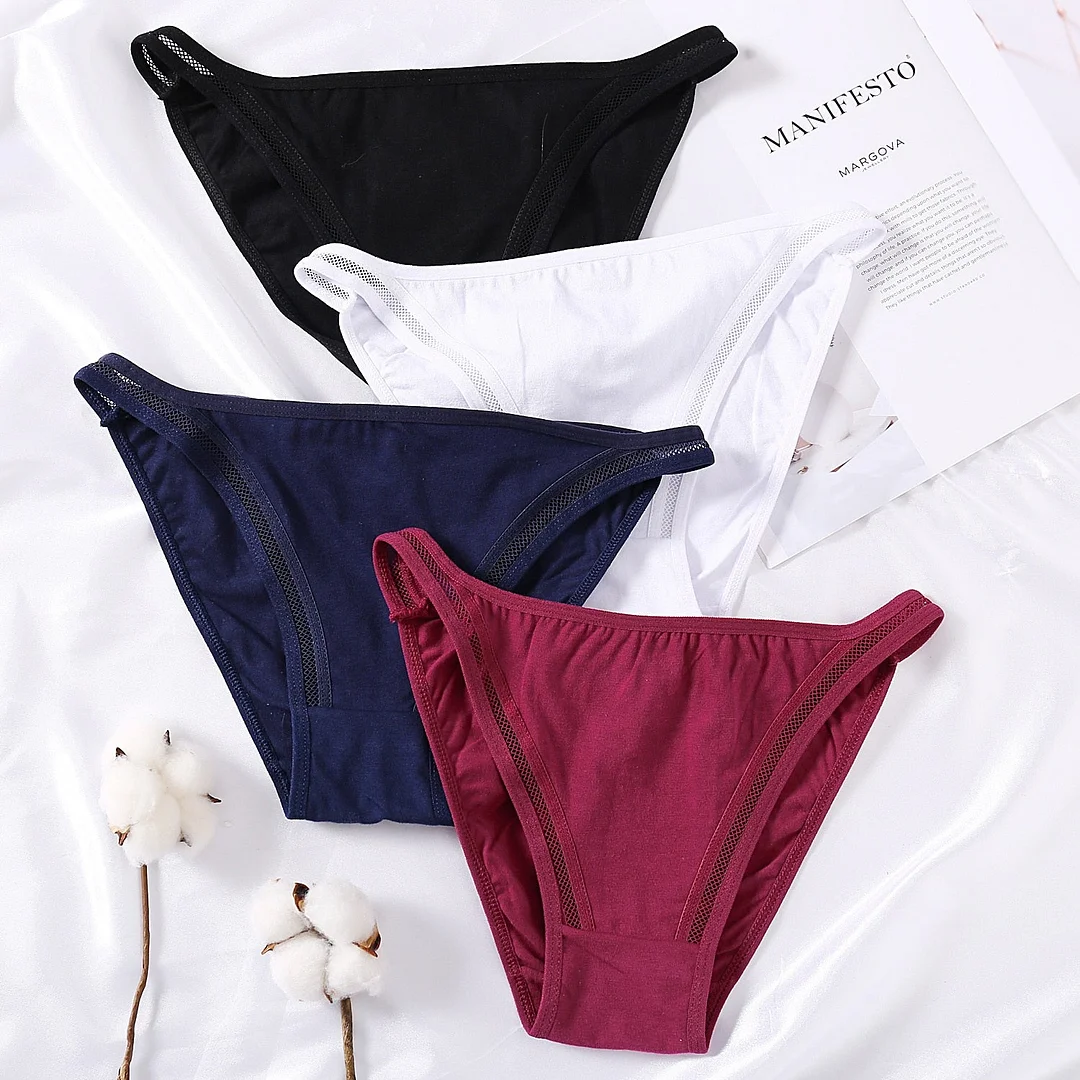 New Women's Underwear Sexy Solid Color Panties Fashion Hollow Out Comfort Briefs Low Waist Seamless Underpants Female Lingerie