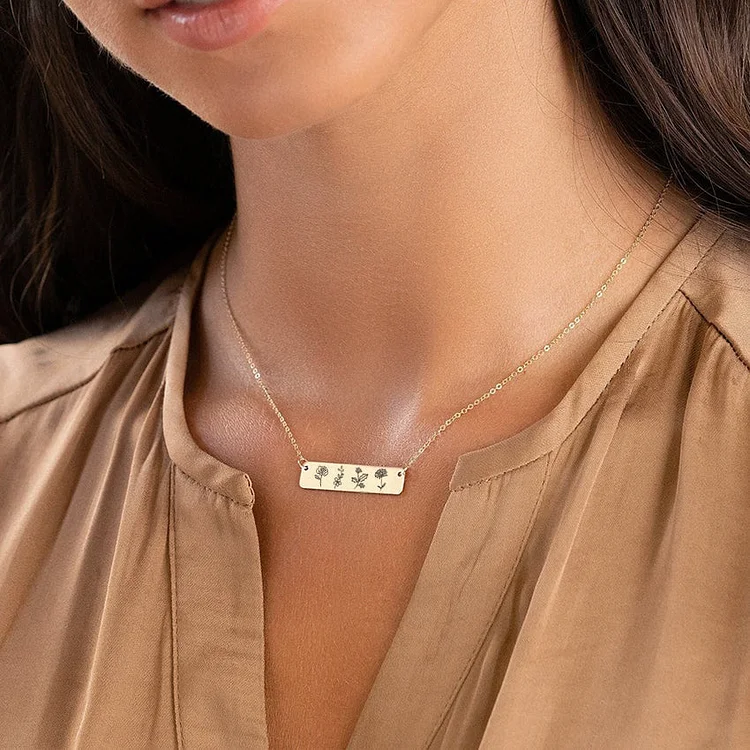 Wildflower Family Bar Necklace