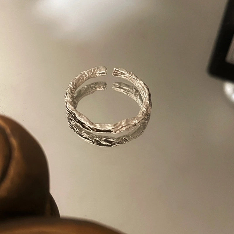 Minimalist Geometric Copper Silver Plated Rings