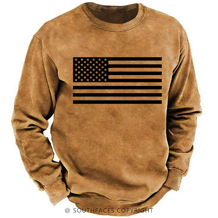 Classic American Flag Print For Men Sweatshirt