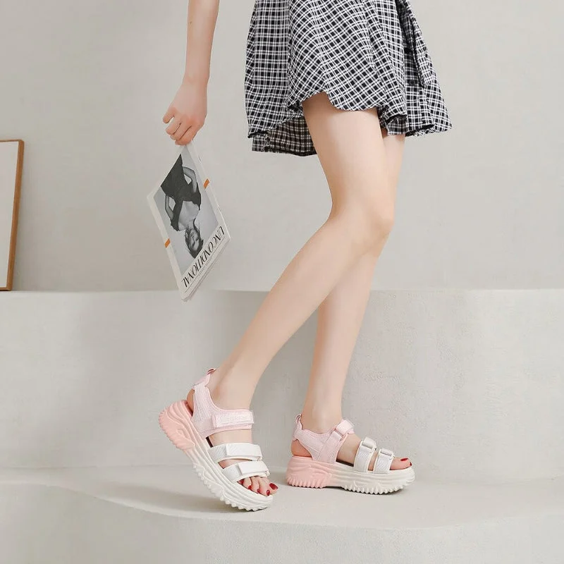 Summer Platform Heels with Strap-on Sandals for Women