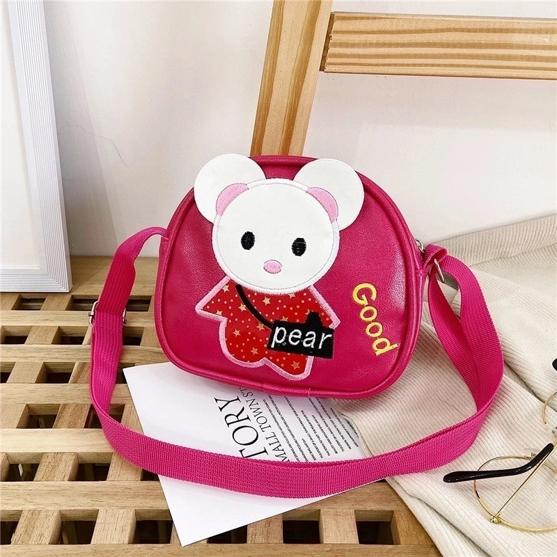 Kid’S Pu Leather Animal Cartoon Cute Semicircle Zipper Crossbody Bag