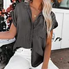 Women's Elegant Denim Short Sleeve Blouse