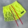 Unisex Flame Print Mesh Fitness Athletic Shorts by Inlyline