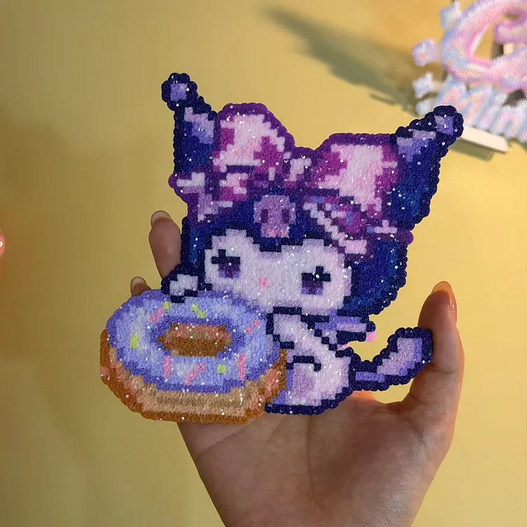 Purple Doughnut Kuromi Digital Pattern 
