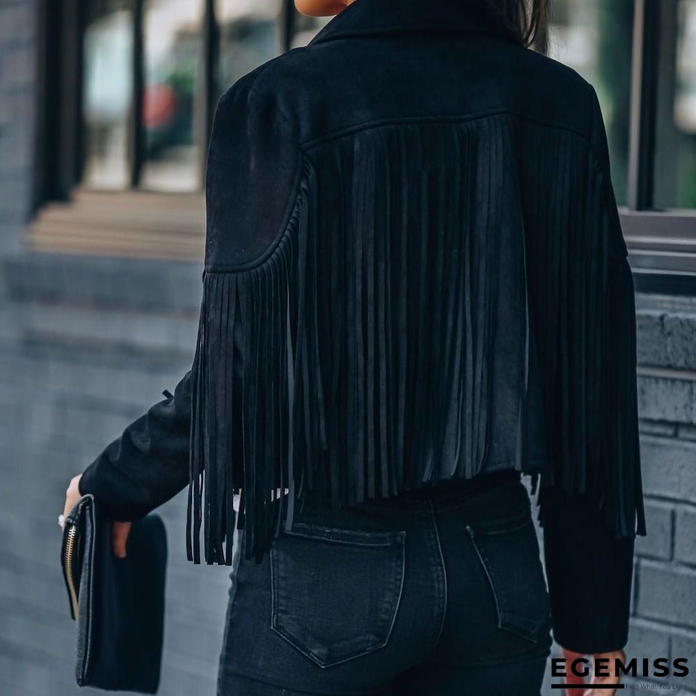 Long Sleeve Printed Tassel Jacket Women | EGEMISS