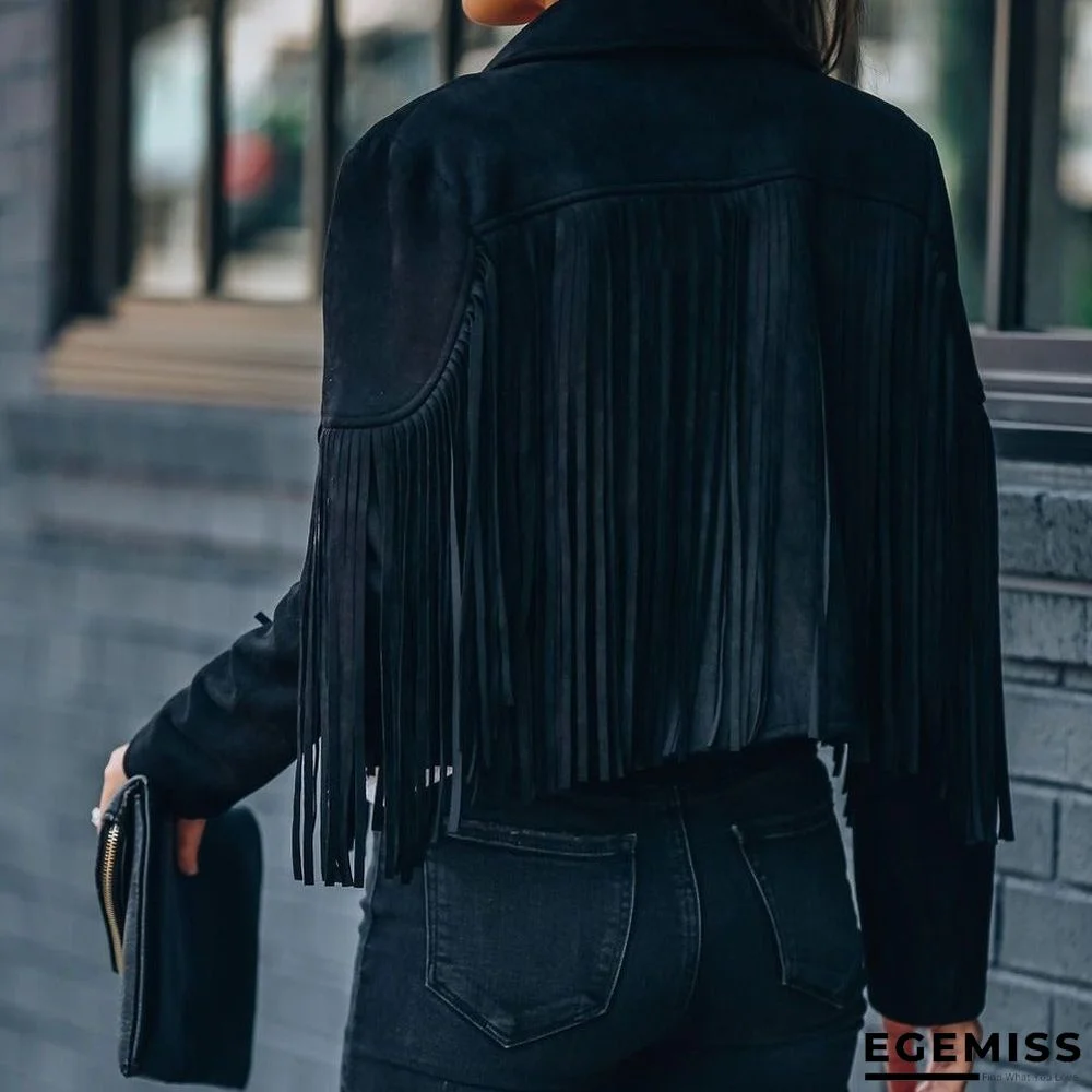 Long Sleeve Printed Tassel Jacket Women | EGEMISS