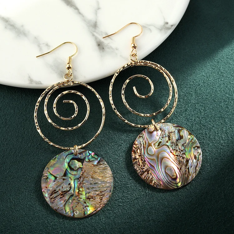 Mother of Pearl Disk Earrings
