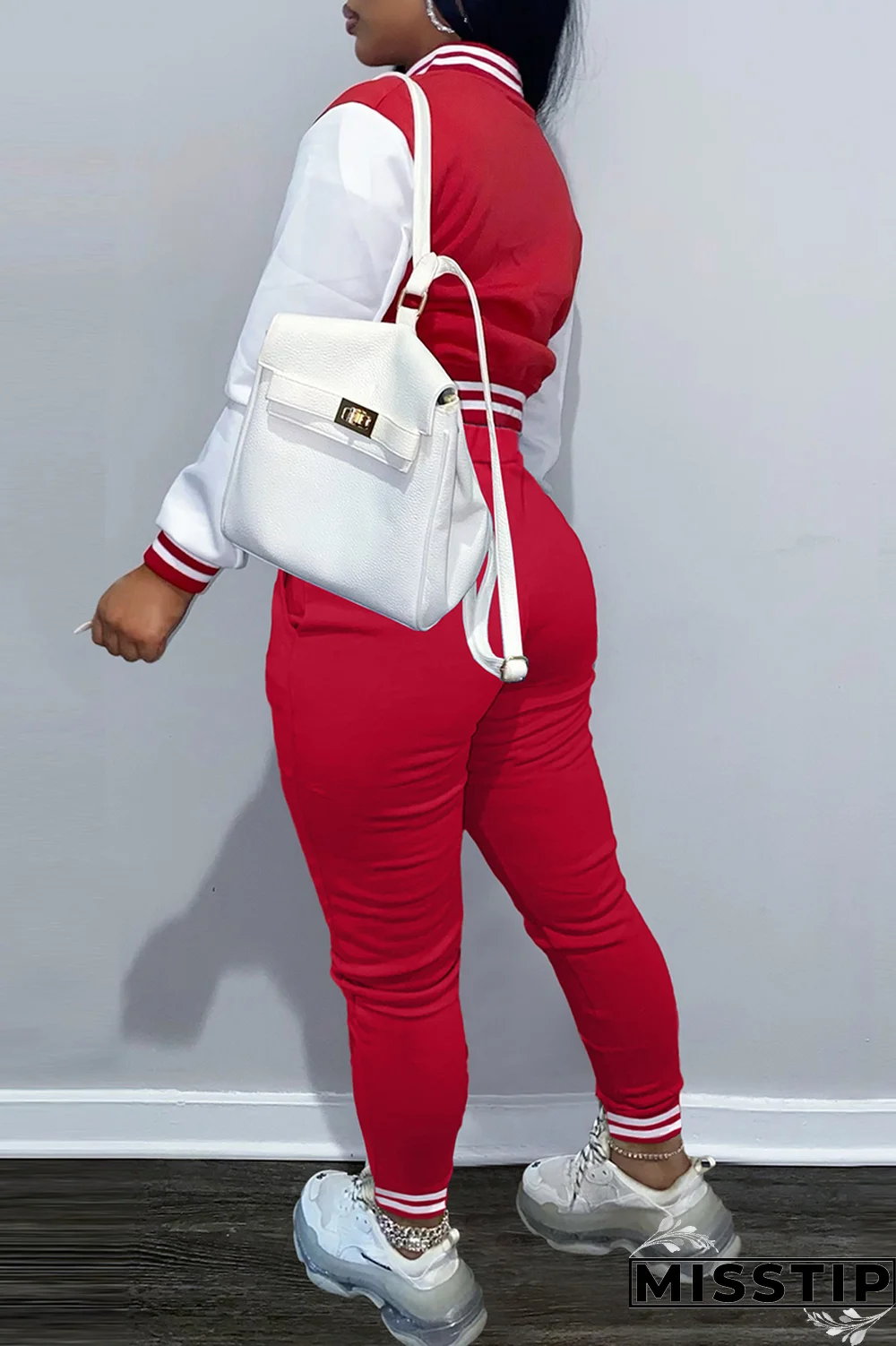 Army Green Street Print Buckle Cardigan Collar Long Sleeve Two Pieces