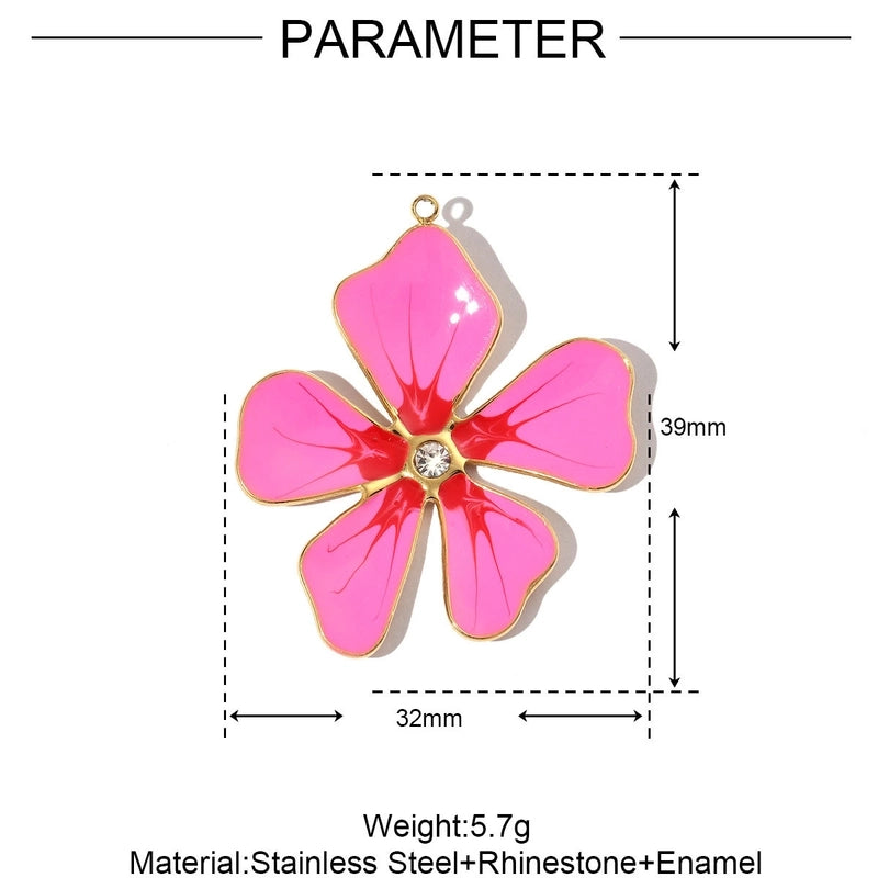 3 PCS/Package 32*37mm 304 Stainless Steel Flower Pendant Jewelry Accessories