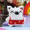 Full Bead Embroidery Keychain Pig Printed Craft Gifts(5.5x5.5cm)