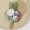 10PCS Light Purple Wedding Catering Bridal Groom Guests Corsage Boutonniere Wrist Artificial Flower Bouquets