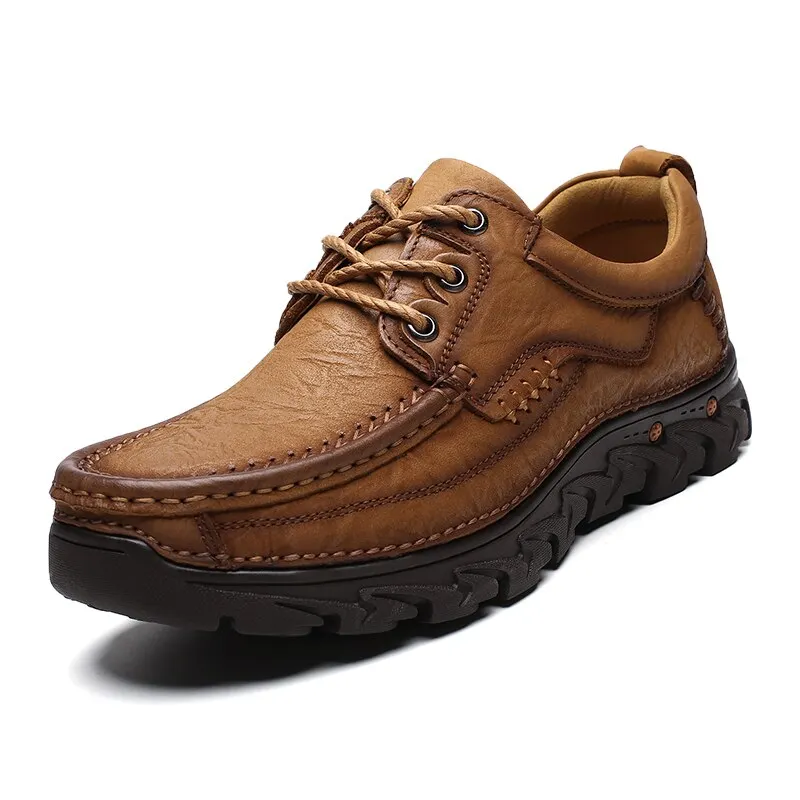 Classic Men Casual Shoes Genuine Leather Lace-Up Male Loafers Shoes Italian Designer Style Handmade Mens Moccasins Shoes 2020