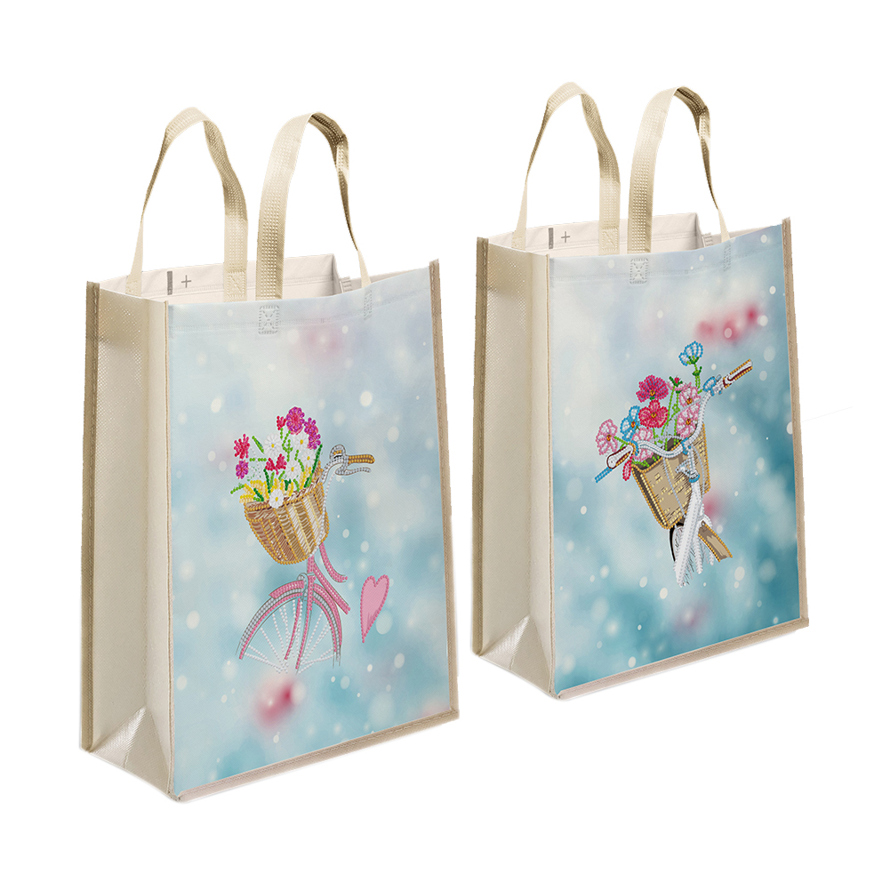 

2x DIY Diamond Painting Handbag Eco-friendly Shopping Tote (HBD17 Bike), 501 Original