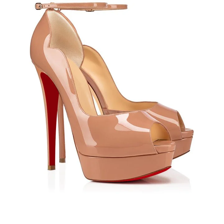 6" Platforms Sky High Heels Pumps Red Bottom Shoes-MERUMOTE