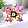 (US Local)Acrylic Special Shape Flower Butterfly Diamond Painting Clock Ornaments Kit