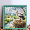 Happy Crane-14CT Stamped Cross Stitch 34*34cm/13.39*13.39in tapestrymarket
