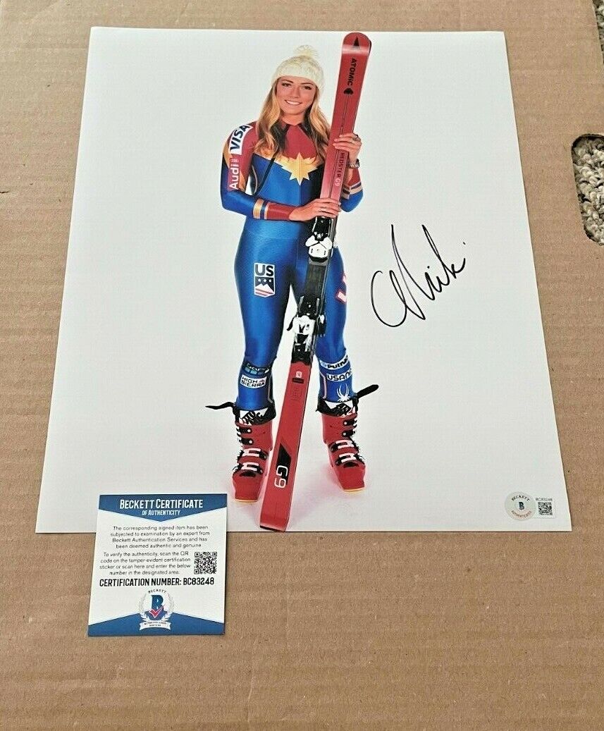 MIKAELA SHIFFRIN SIGNED OLYMPICS SKING 11X14 Photo Poster painting BECKETT CERTIFIED BAS