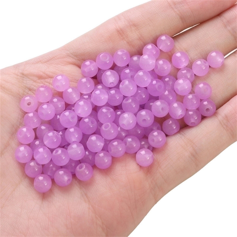 3 Pieces 1 Set Diameter 6 Mm Diameter 8mm Hole 1~1.9mm Glass Solid Color Beads