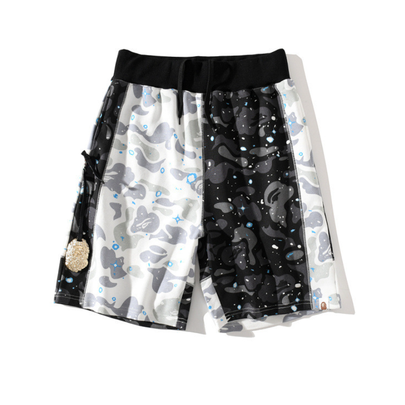 bape shorts black and white