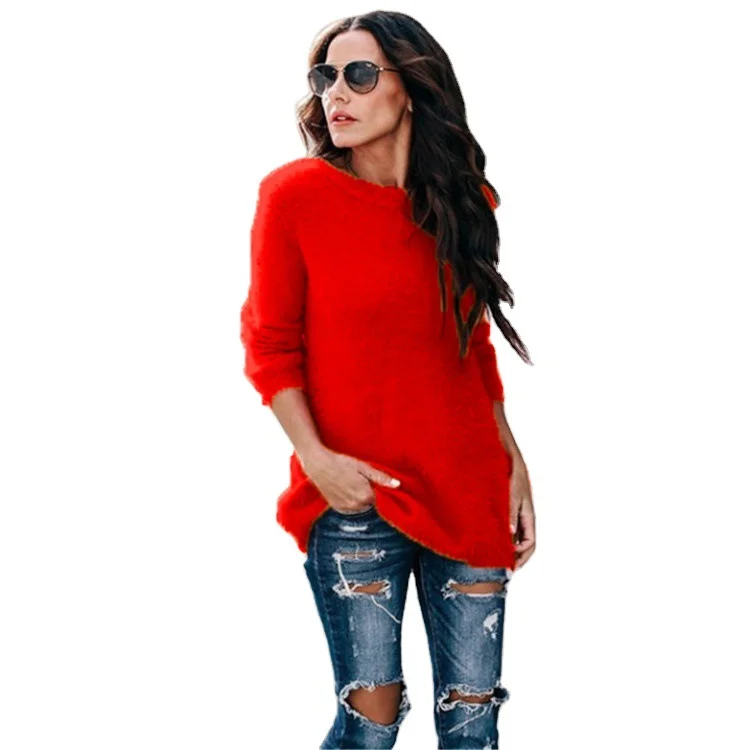 Uveng Uveng 2024 New Fast Selling Burst Knitted Shirt Splicing Tset-Head Sweater Woman