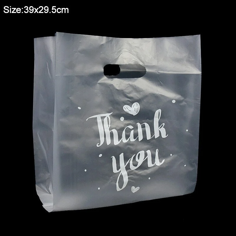 10pcs Thank You Plastic Gift Bag Candy Cookie Cake Packaging Bag Wedding Birthday Party Baby Shower Decoration Navidad Christmas