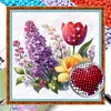 Lilac And Tulip-Partial 11CT Stamped Cross Stitch Bead Embroidery 36*36cm/14.17*14.17in tapestrymarket