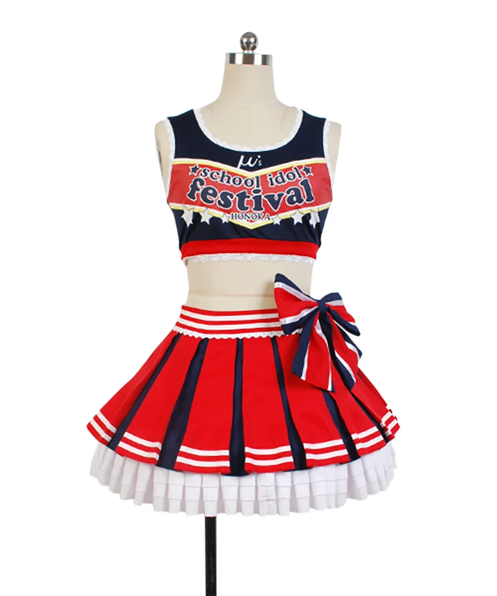 Lovelive Honoka Kousaka Cheerleaders Uniform Cosplay Costume