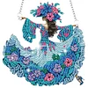 2Pcs Girl 2D Flat DIY Hanging Diamond Art Ornament Window Pendant (Floral Skirt)