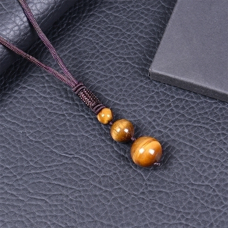 Minimalist Round Natural Stone Unisex Pendant Necklace