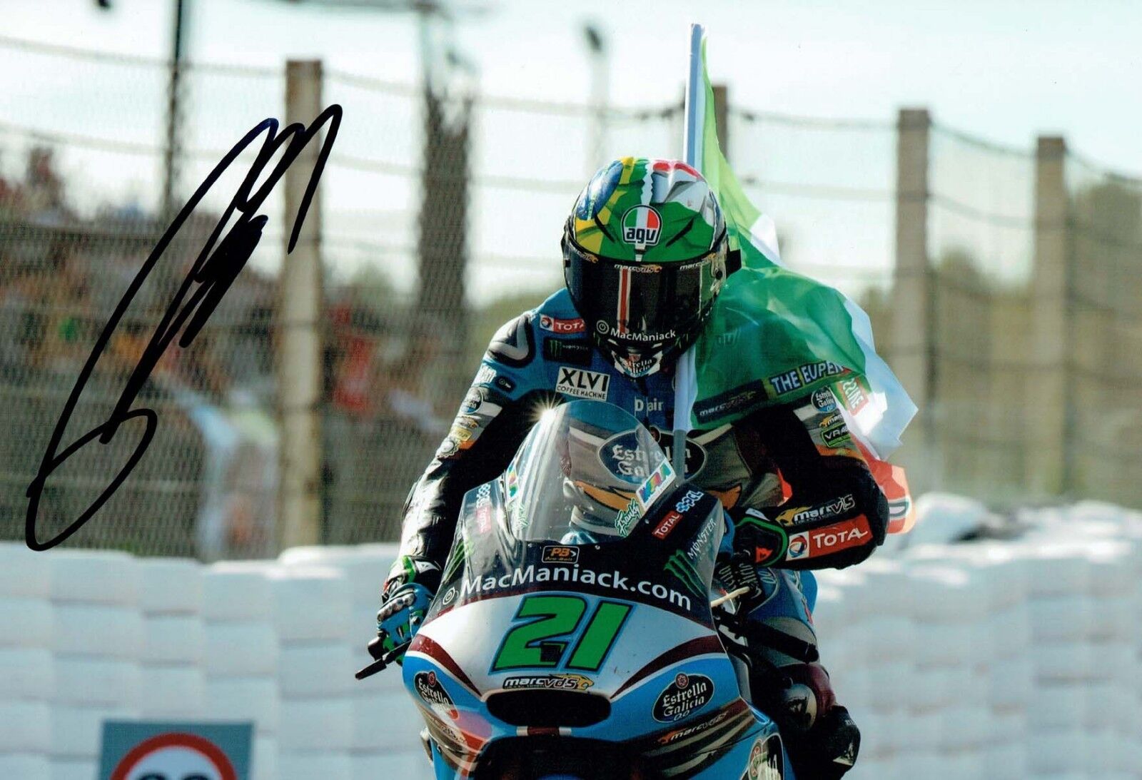 Franco MORBIDELLI 2018 SIGNED Autograph MOTOGP Marc VDS 12x8 Photo Poster painting 5 AFTAL COA