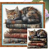 (US Only)Cat Printed Cross Stitch Kit 40x40cm DIY 11CT Embroidery Craft Set Home Art