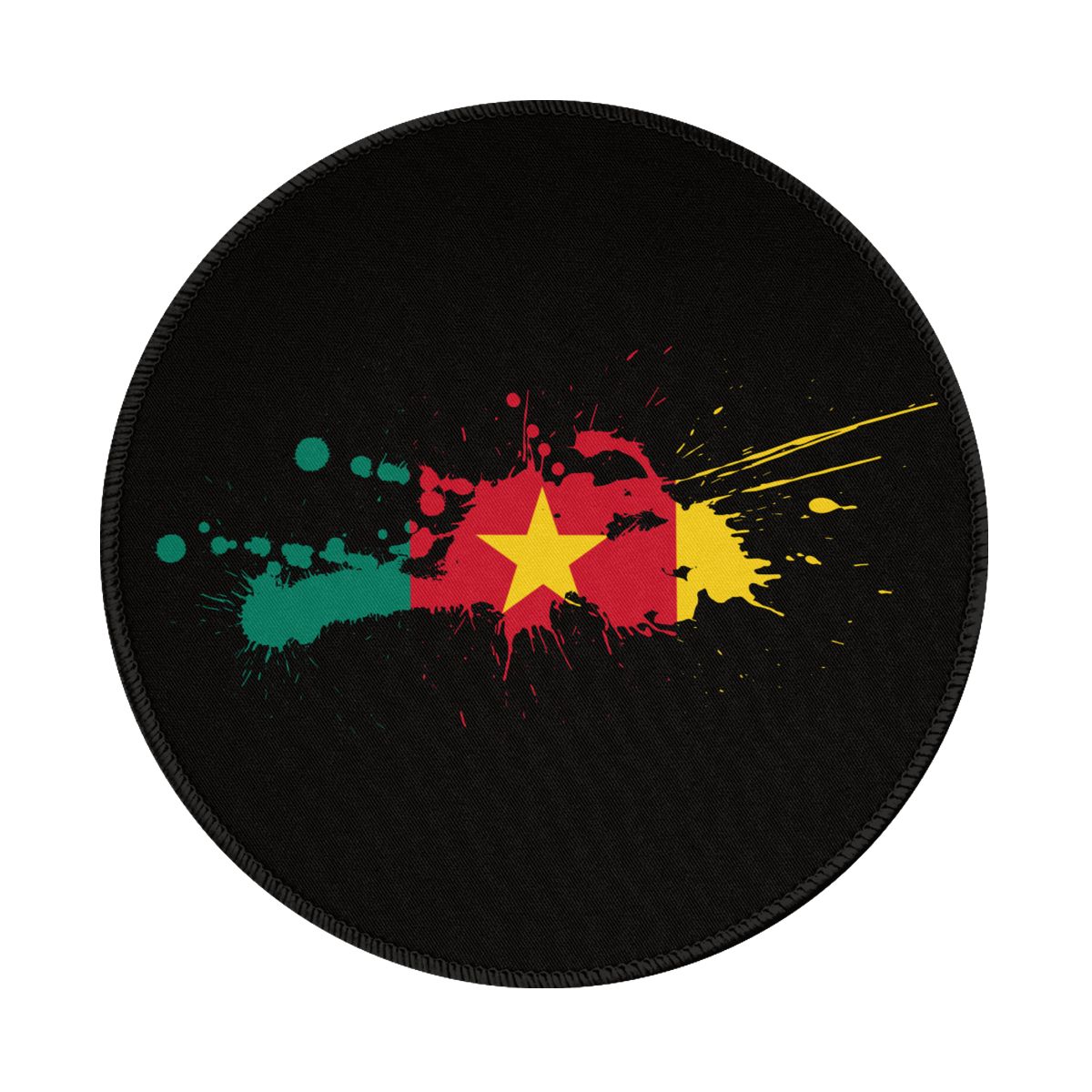 Cameroon Ink Spatter Gaming Round Mousepad for Computer Laptop
