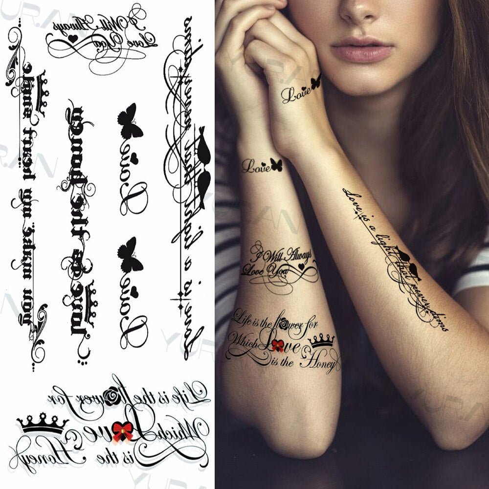 Sexy Butterfly Flower Moon Temporary Tattoos For Women Female Fake Mamba Snake Tattoo Sticker Mandala Party Tatoo Star Planets
