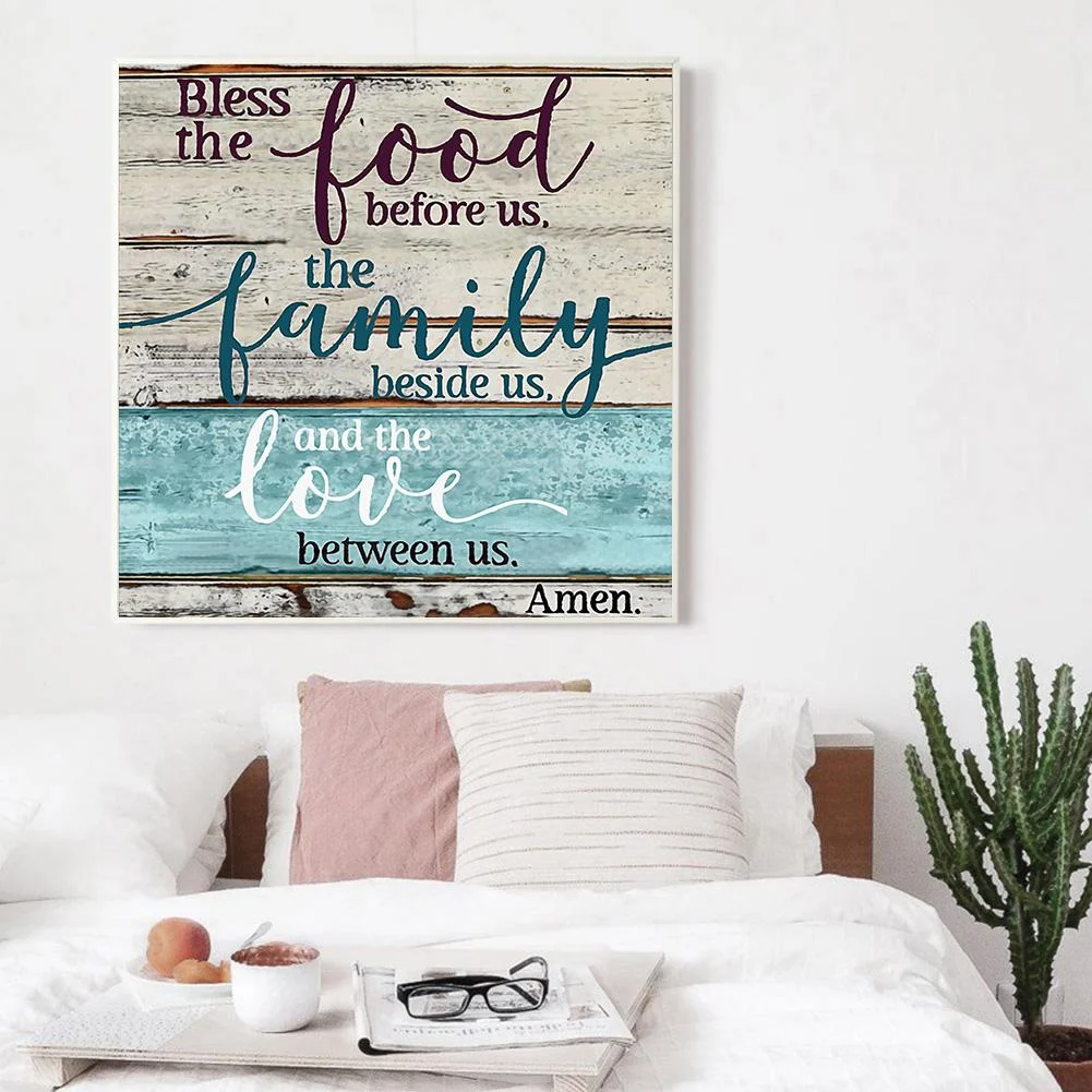 Diamond Painting - Full Round Drill - Food, Family ,Love(30*30cm)