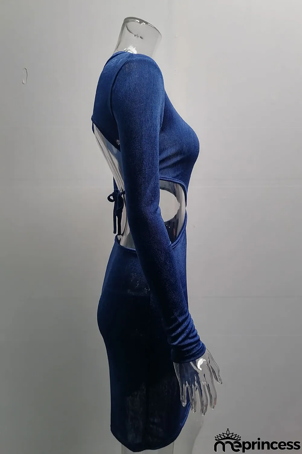 Apricot Fashion Sexy Solid Hollowed Out O Neck One Step Skirt Dresses