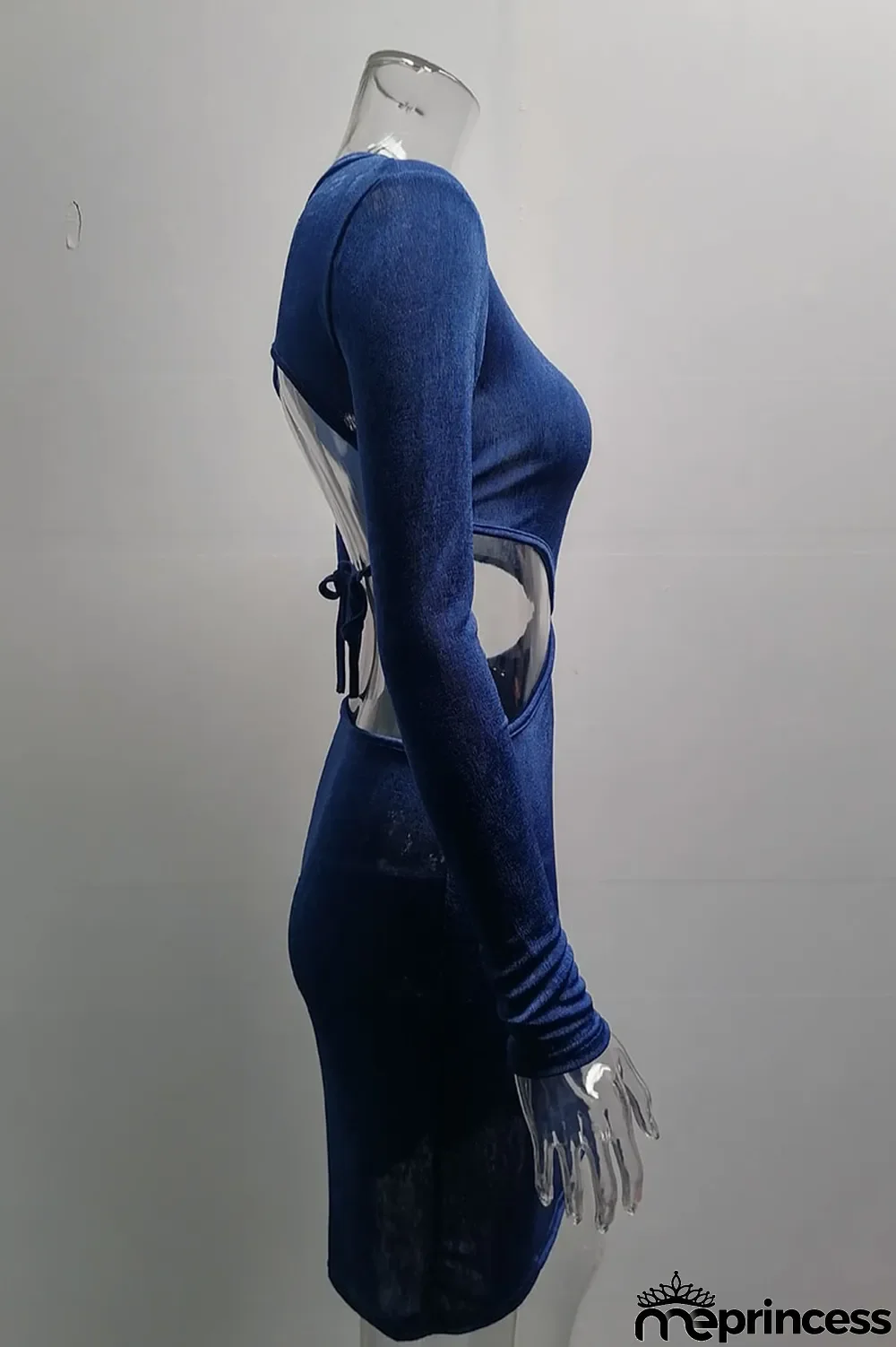 Apricot Fashion Sexy Solid Hollowed Out O Neck One Step Skirt Dresses