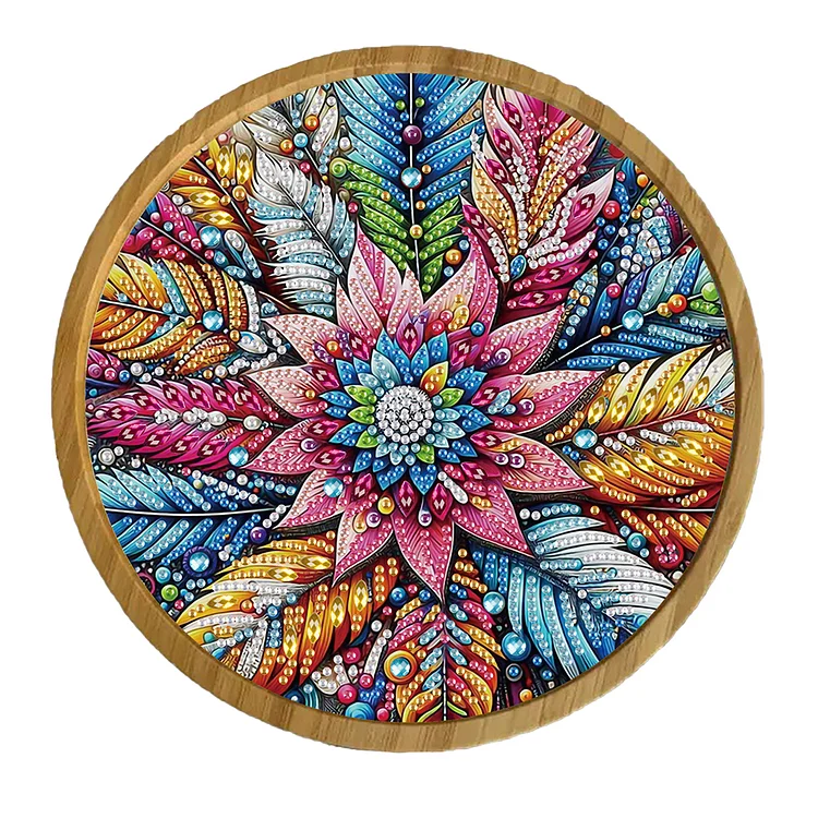 DIY Diamond Painting Kit Round Wooden Tray Diamond Painting Tray for Home Decor gbfke