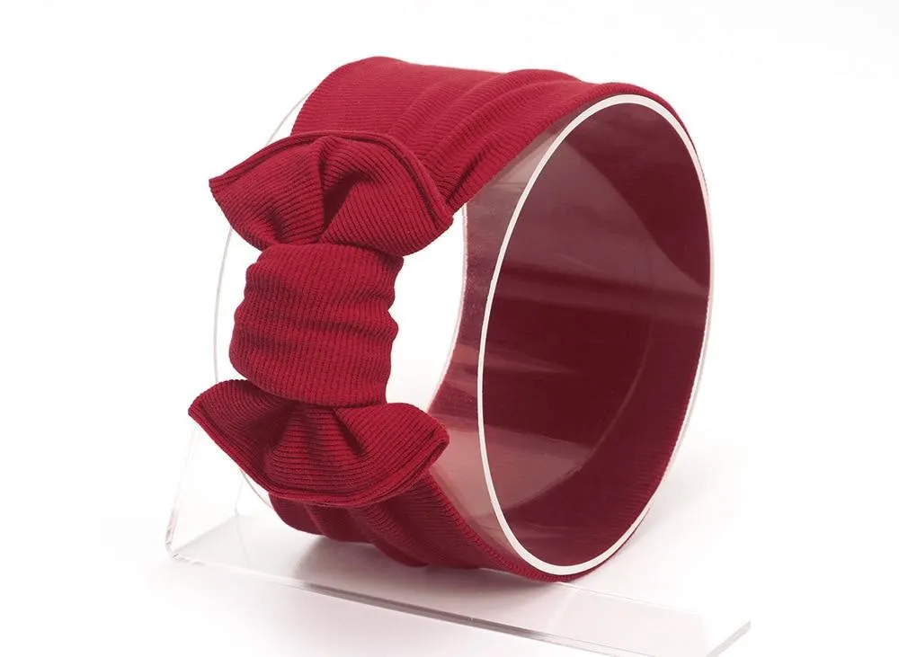 2020 Baby Stuff Accessories Kids Girl Baby Headband Toddler Lace Bow Flower Hair Band Ribbed Solid Headwear Photo Props