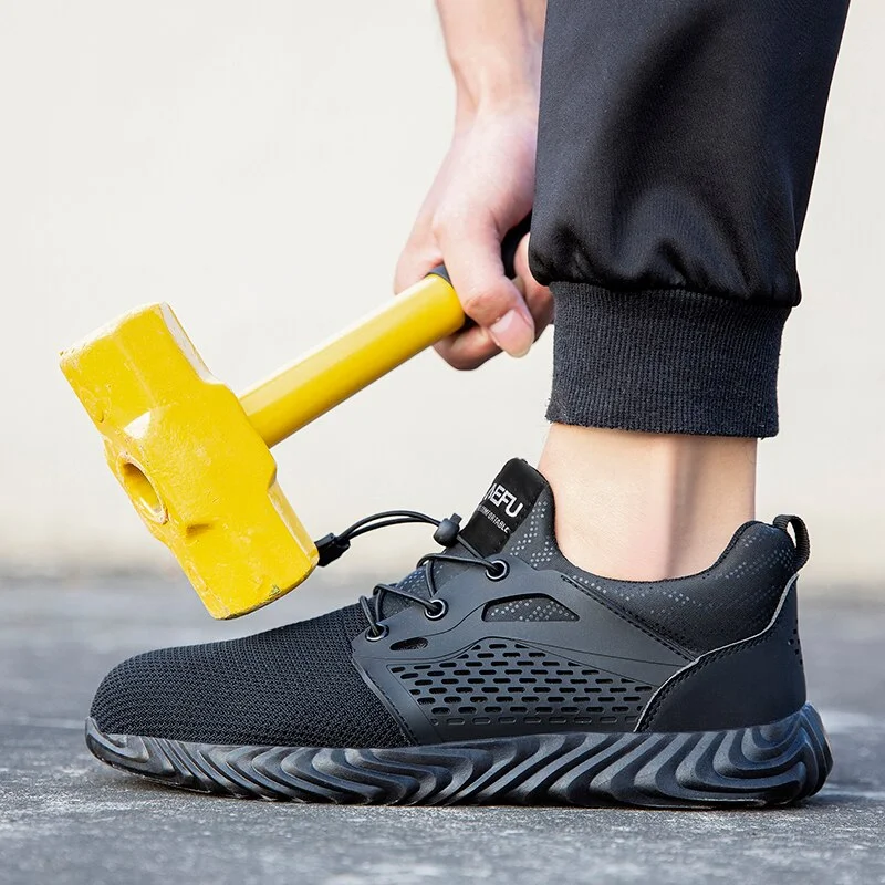 Safety Shoes for Men with Steel Toe Cap Women Work Footwear Breathable Sports Shoes Construction Trekking Boots Black Pink 36-48