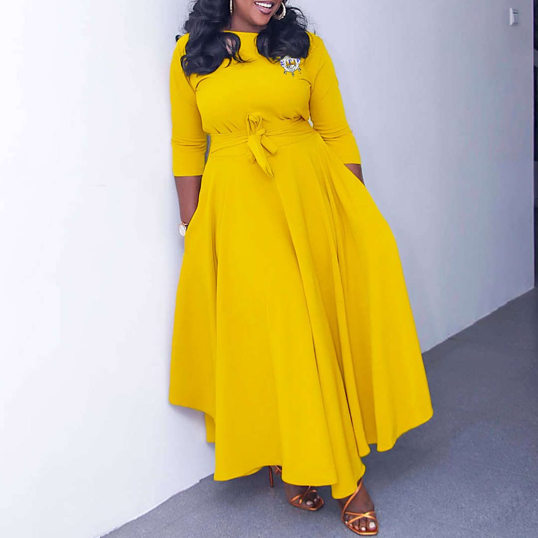 Fashionable Belted Dress